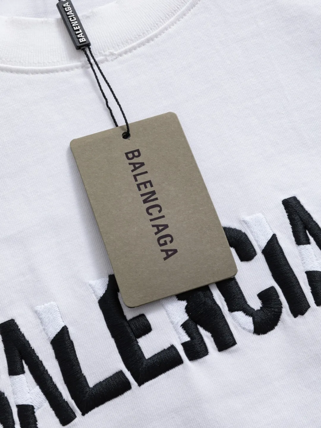 P100✨🔥 [BALENCIAGA] 2026FW short-sleeved T-shirt Premium 26s double yarn 300g fabric embroidery fraying process Color: Black White Red Size: S M L XL 2XL
